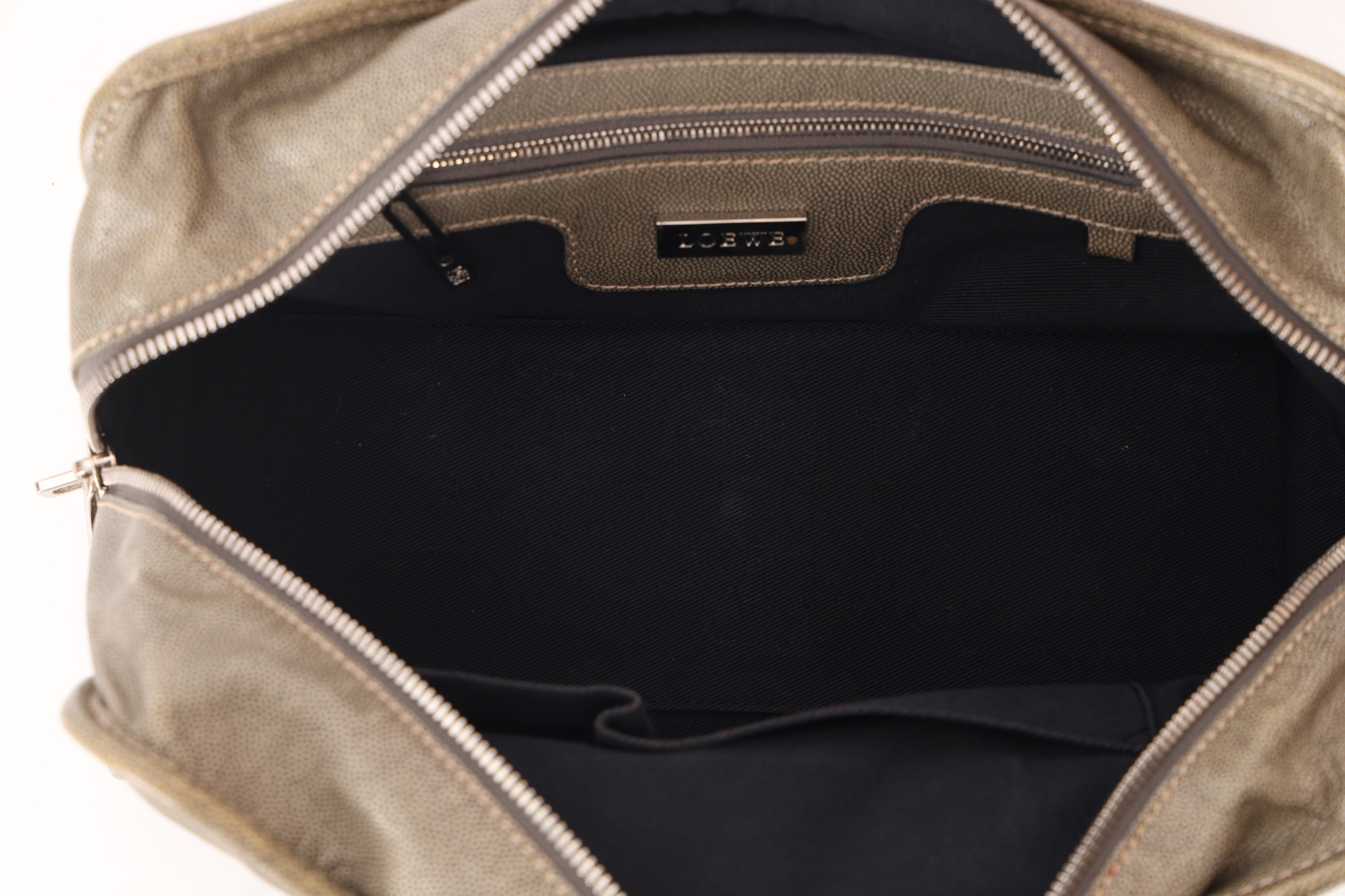 Loewe Khaki Grey Anagram Leather Amazona 28