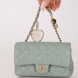 Chanel 2025 Lambskin Nano Charm Double Flap GHW