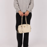 Prada Saffiano Ivory Leather Top Handle