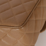 Rare Chanel 1995 Latte Caviar XL Turnlock Top Handle