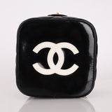Ultra-Rare Chanel 1995 Patent Heart Mirror Turnlock Vanity 24K GP