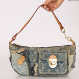 Limited Edition Louis Vuitton Monogram Denim Patchwork Pouchy
