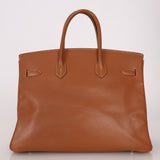 Hermès 1997 Gold Courchevel Retourne Birkin 35 GHW