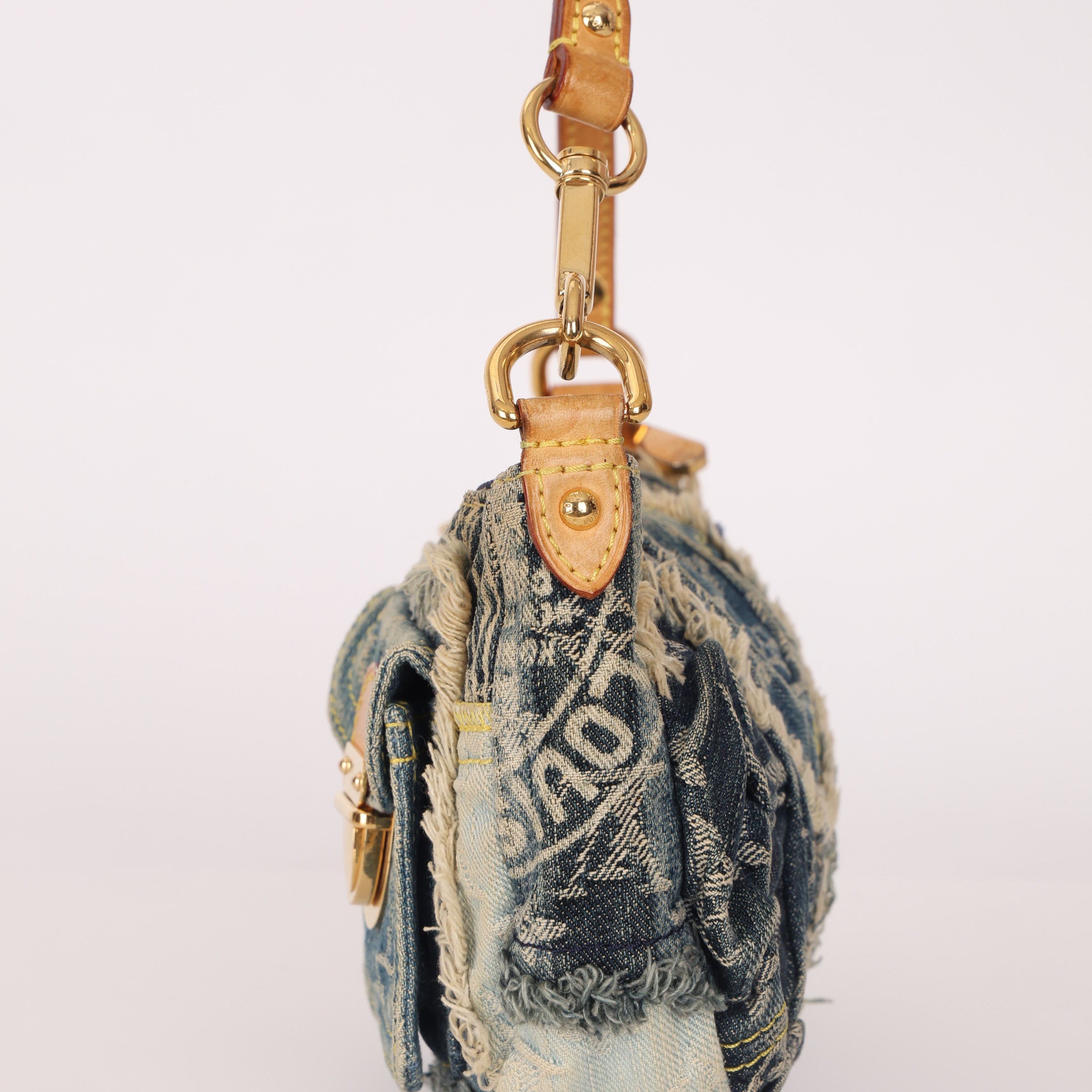 Limited Edition Louis Vuitton Monogram Denim Patchwork Pouchy