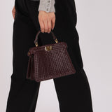 Fendi Woven Leather Petite Peekaboo ISeeU w Strap