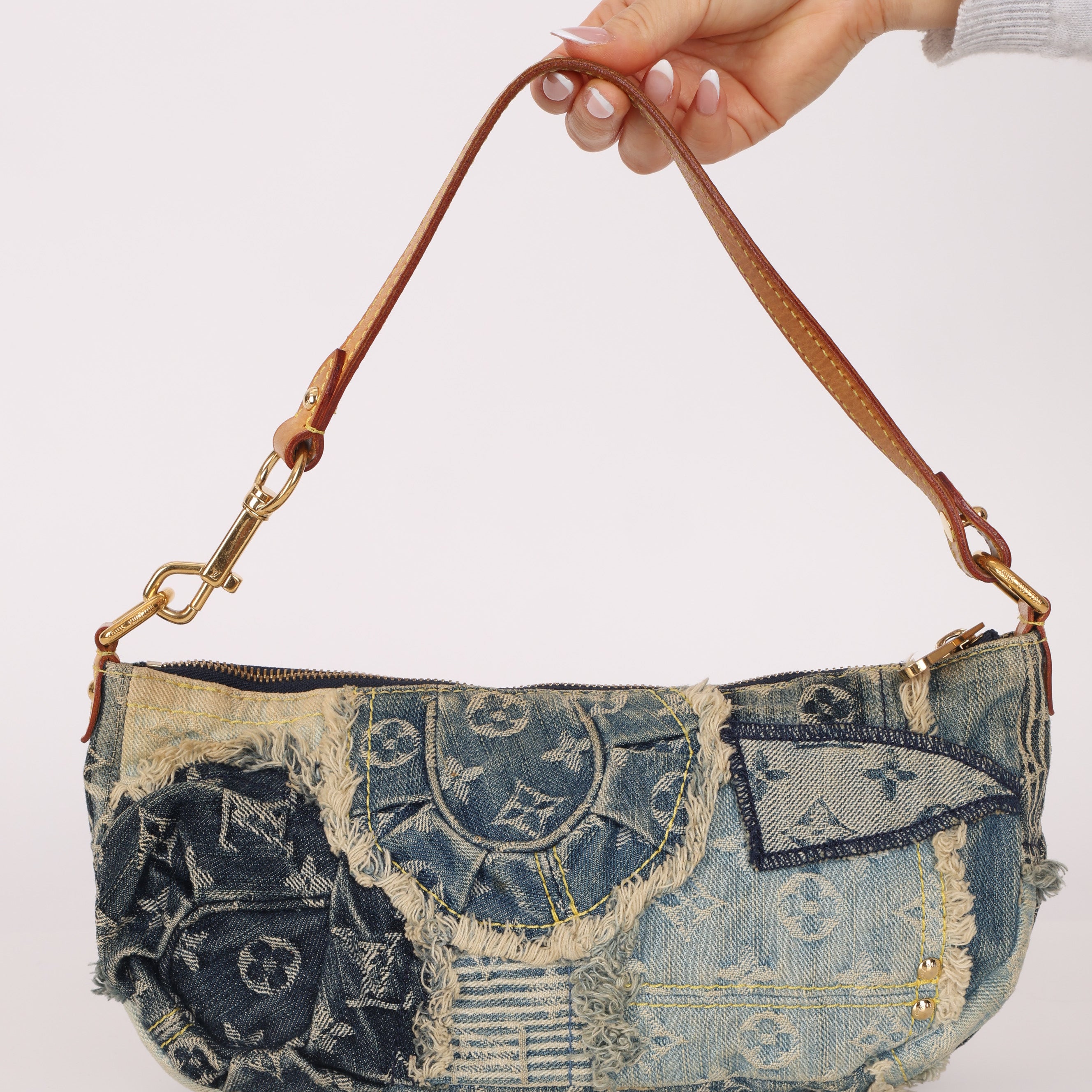 Limited Edition Louis Vuitton Monogram Denim Patchwork Pouchy