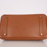 Hermès 1997 Gold Courchevel Retourne Birkin 35 GHW