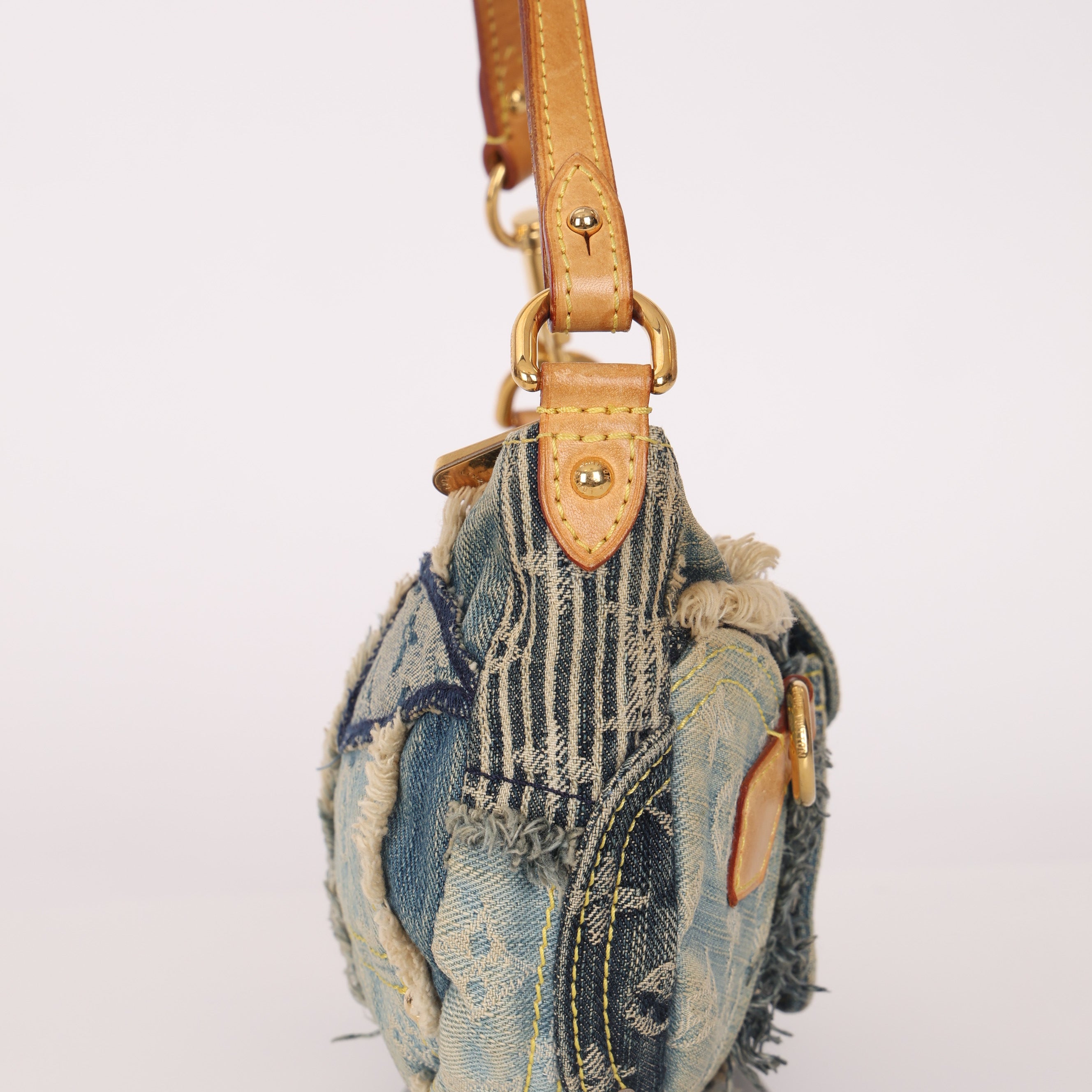Limited Edition Louis Vuitton Monogram Denim Patchwork Pouchy