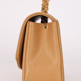 Rare Chanel 1995 Dark Beige Caviar Small Diana 24K GP