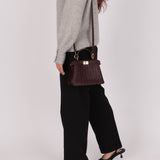 Fendi Woven Leather Petite Peekaboo ISeeU w Strap