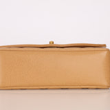 Rare Chanel 1995 Dark Beige Caviar Small Diana 24K GP