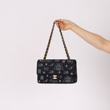 Ultra-Rare Chanel 2002 Canvas Icons Classic Medium Double Flap