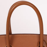 Hermès 1997 Gold Courchevel Retourne Birkin 35 GHW