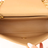 Rare Chanel 1995 Dark Beige Caviar Small Diana 24K GP