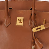 Hermès 1997 Gold Courchevel Retourne Birkin 35 GHW