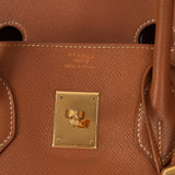 Hermès 1997 Gold Courchevel Retourne Birkin 35 GHW