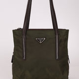 Prada Lambskin Trimmed Metropolitan Tessuto Tote