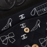 Ultra-Rare Chanel 2002 Canvas Icons Classic Medium Double Flap