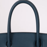 Limited Edition Hermès 2012 Veau Doblis Swift Grizzly Bleu Tempete Birkin 30 Retourne GHW