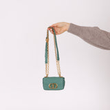 Dior 2021 Turquoise Supple Calfskin Cannage Micro Caro Bag