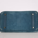 Limited Edition Hermès 2012 Veau Doblis Swift Grizzly Bleu Tempete Birkin 30 Retourne GHW