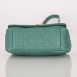 Dior 2021 Turquoise Supple Calfskin Cannage Micro Caro Bag