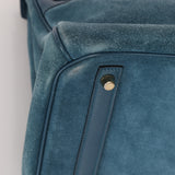 Limited Edition Hermès 2012 Veau Doblis Swift Grizzly Bleu Tempete Birkin 30 Retourne GHW