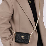 Chanel 2021 About Pearls Card Holder on Chain