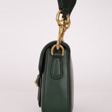 Gucci Small Lady Web Emerald Green Boxcalf Shoulder Bag