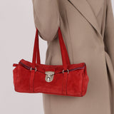 Prada Red Suede East West Flap