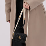 Chanel 2021 About Pearls Card Holder on Chain