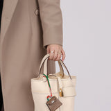 Hermès 2020 Etoupe Tadelakt Micro Kelly Twilly Bag Charm