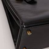 Hermès 1964 Noir Box Calf Retourne Kelly 28