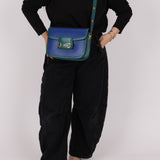 Gucci 1955 Blue Boxcalf Horsebit Shoulder Bag