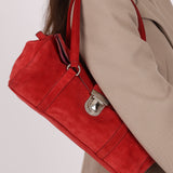 Prada Red Suede East West Flap