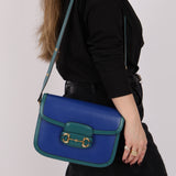 Gucci 1955 Blue Boxcalf Horsebit Shoulder Bag