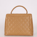 Chanel 2000 Beige Caviar Kelly Top Handle 24K GP