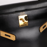 Hermès 1964 Noir Box Calf Retourne Kelly 28