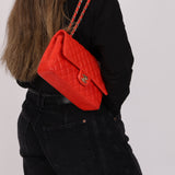 Chanel 2016 Lambskin Red Medium Double Flap GHW