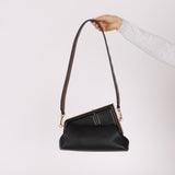 Fendi Small Black First Clutch with Fendi Zucca Strap