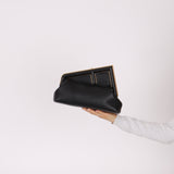 Fendi Small Black First Clutch with Fendi Zucca Strap