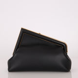 Fendi Small Black First Clutch with Fendi Zucca Strap