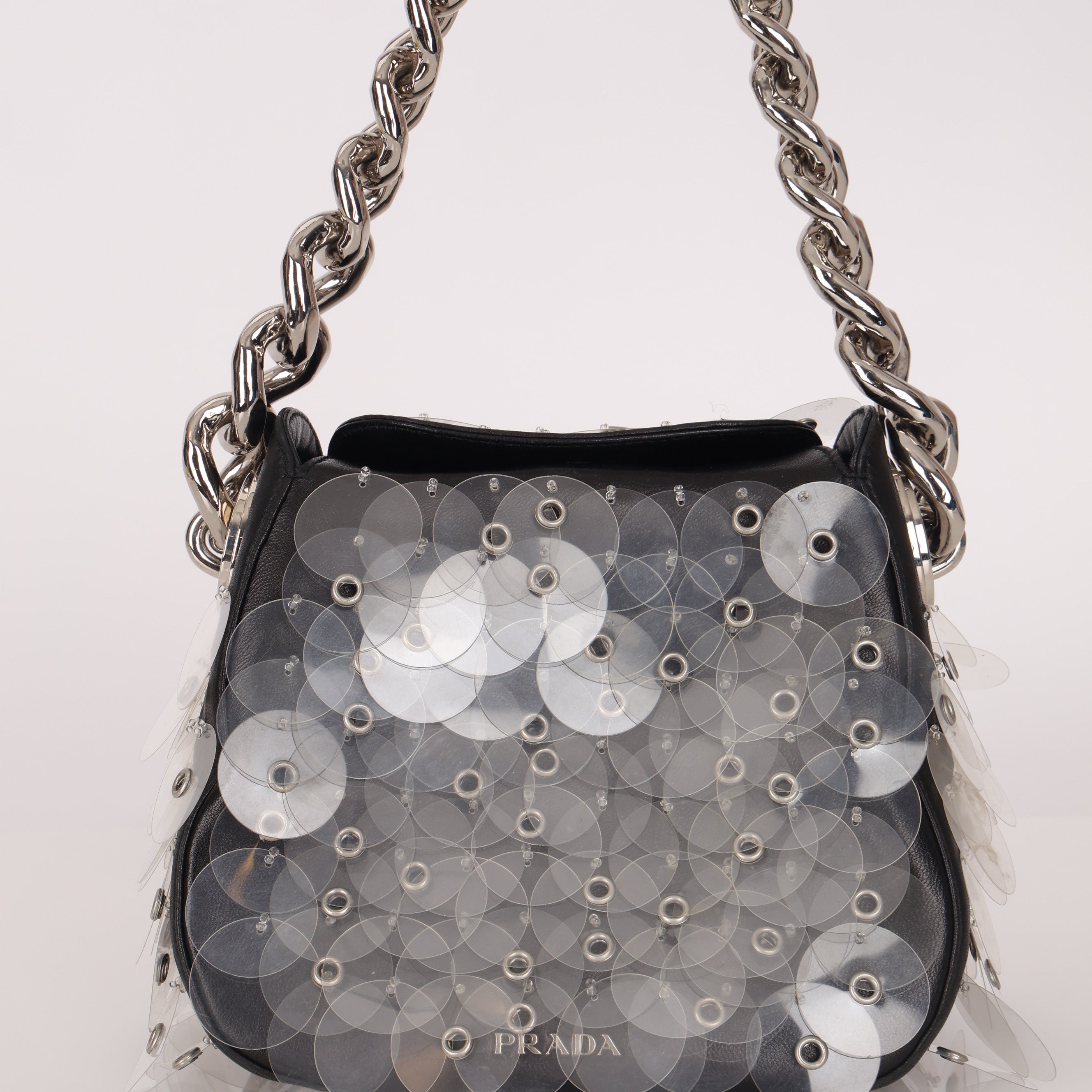 Prada Nappa Paillettes Chain Handle Bag