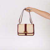 Rare Hermès 1980 Boxcalf & Crinoline Sologne Shoulder Bag GHW