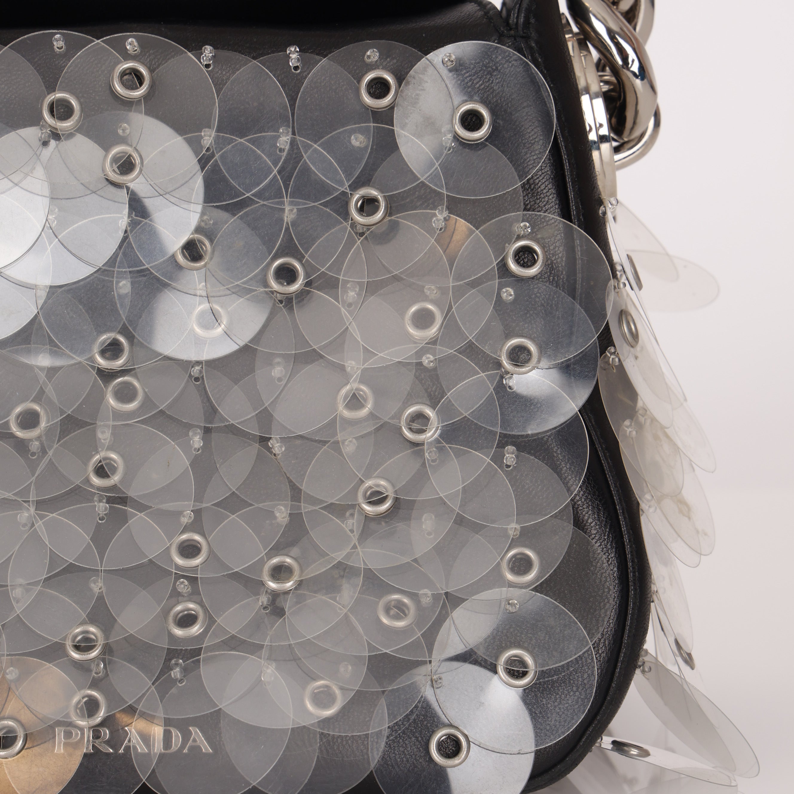 Prada Nappa Paillettes Chain Handle Bag