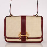 Rare Hermès 1980 Boxcalf & Crinoline Sologne Shoulder Bag GHW