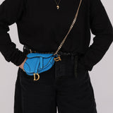 Dior 2022 Goatskin Micro Blue Saddle
