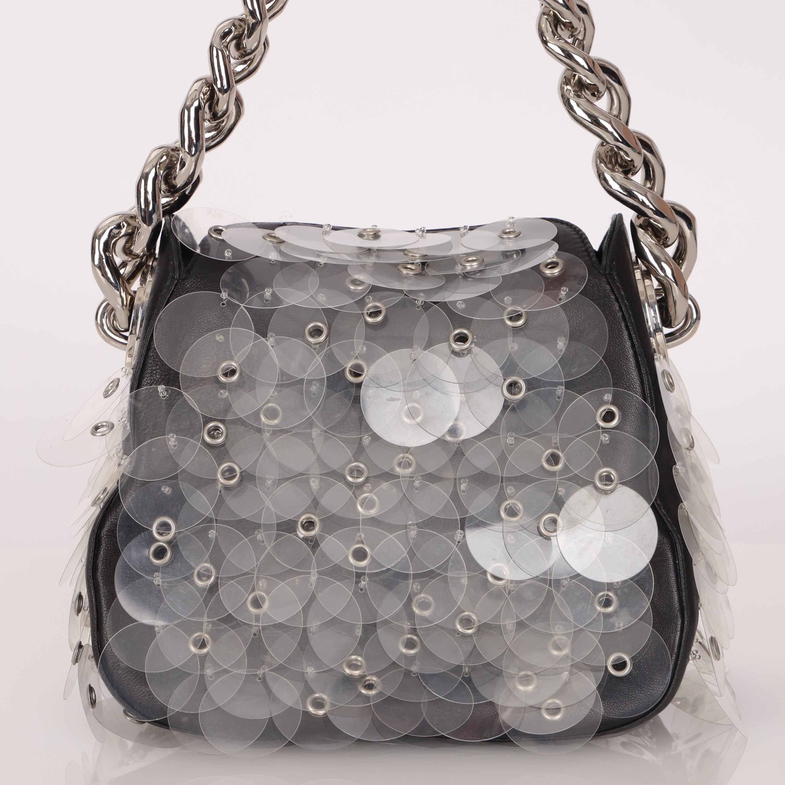 Prada Nappa Paillettes Chain Handle Bag