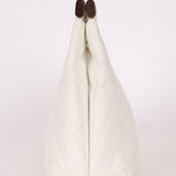 Rare Chanel 2003 White Caviar Wood Top Handle Tote