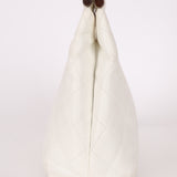 Rare Chanel 2003 White Caviar Wood Top Handle Tote